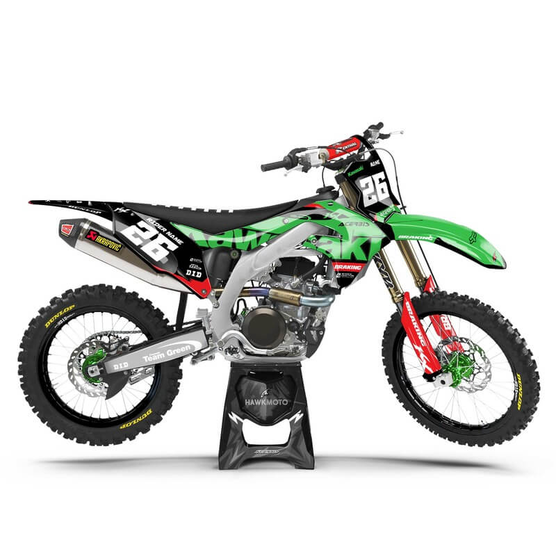 Kawasaki MX Motocross Graphics Kit &#8211; Taro Green
